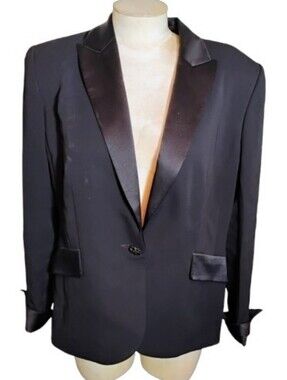 Sunny Choi Black Le Smoking Tuxedo Blazer Womens Size 14